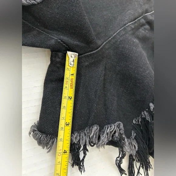 NWT CASHMERE & CHAMPAGNE DIAMOND TASSELS RIPPED DENIM SHORTS Sz. S - Picture 11 of 14